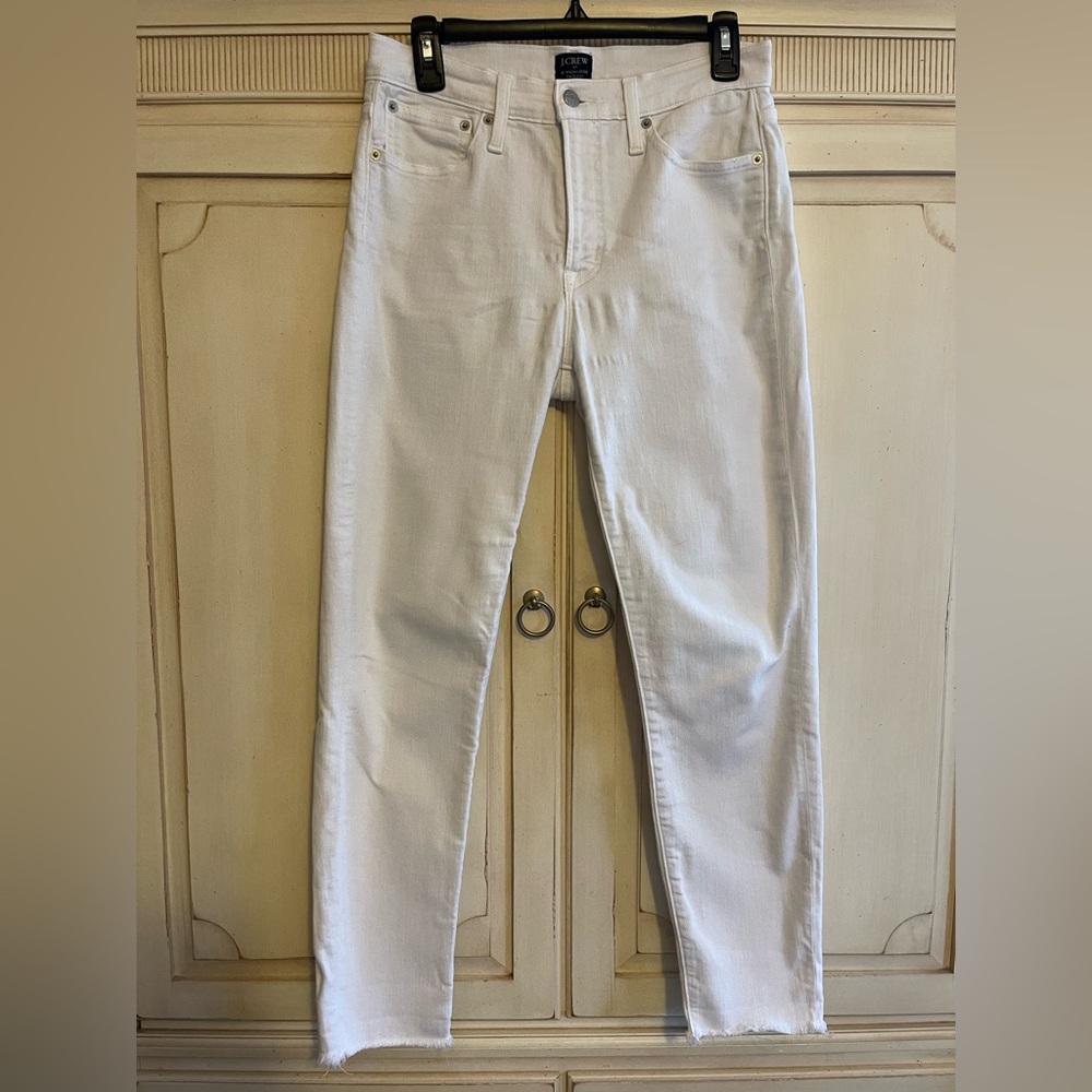 J. Crew Women's White 10” Rise Skinny Jeans Size 28 Preppy Normcore Classic